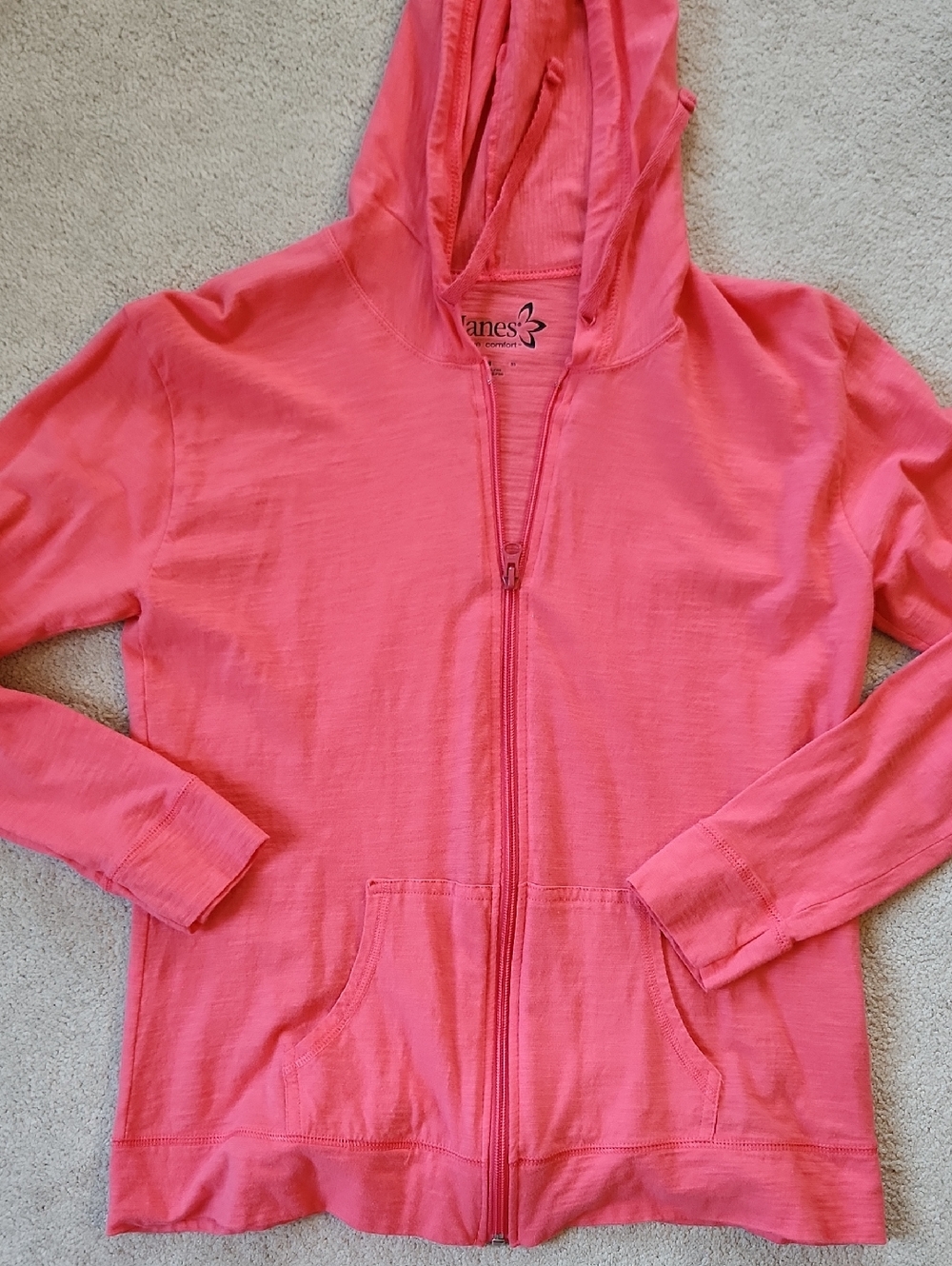 Hanes Womens Full-zip Lightweight Thin Hoodie, Cotton Zip-up T-shirt  - Medium